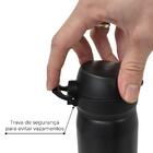 Garrafa  Térmica Esportiva Parede Dupla Aço Inox Preto 410ml