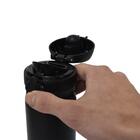 Garrafa  Térmica Esportiva Parede Dupla Aço Inox Preto 410ml