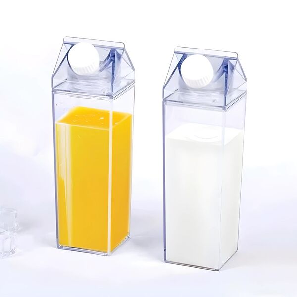 Garrafa Acrílica Transparente Para Bebidas Com Adesivo