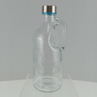 Garrafa Água Suco Leite Com Alça Home&co Tampa Inox Vidro 1l