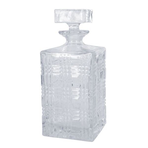 Garrafa C/ Tampa De Vidro Lapidado - Transparente