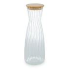 Garrafa De Vidro Borossilicato Tampa Bambu 1l- Wolff