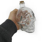 Garrafa De Vidro Formato Cranio Caveira Com Tampa Rolha Resis