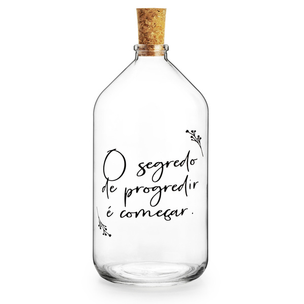 Garrafa Decorativa De Vidro 500 Ml Frase Segredo Decoração