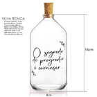 Garrafa Decorativa De Vidro 500 Ml Frase Segredo Decoração