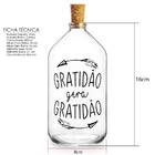 Garrafa Decorativa De Vidro 500 Ml Gratidão Decoração