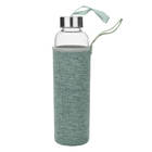 Garrafa Garrafinha Vidro Com Infusor Inox Chá Água 550ml Cinza