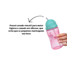Garrafa Infantil Canudo Retratil Dino Patinete 340ml Buba - R