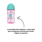 Garrafa Infantil Canudo Retratil Dino Patinete 340ml Buba - R