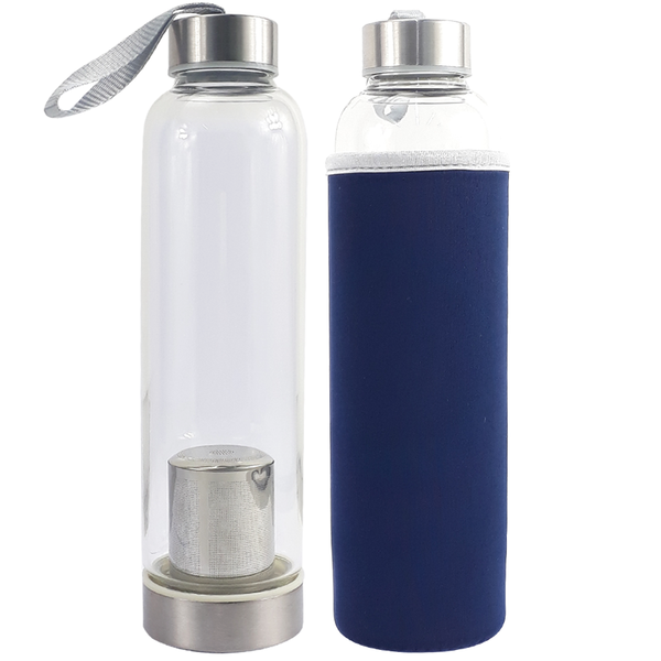 Garrafa Infusora Vidro Portátil Suco Detox Chá Capacidade 550