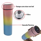 Garrafa Motivacional Squeeze Termica Com Sensor Temperatura K