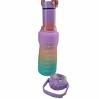 Garrafa Motivacional Squeeze Termica Kit 2 Uni Sensor Led Vis