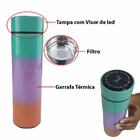 Garrafa Motivacional Squeeze Termica Kit 2 Uni Sensor Led Vis