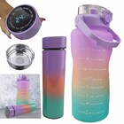 Garrafa Motivacional Termica Sensor Led Visor Kit 2 Uni Medid