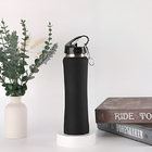 Garrafa Preta Com Dupla Camada Térmica Quente E Frio Aço Inox