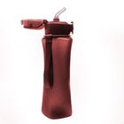 Garrafa Squeeze Bico De Silicone Vermelho Alça 600ml Academia