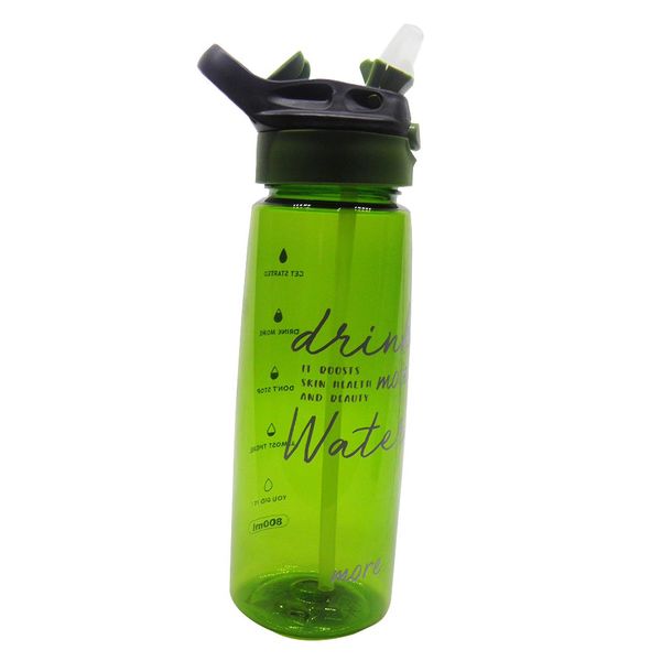 Garrafa Squeeze Canudo Silicone Retratil 800ml Academia Alça