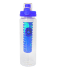 Garrafa Squeeze De Plástico Com Tubo Infusor Tampa Com Trava