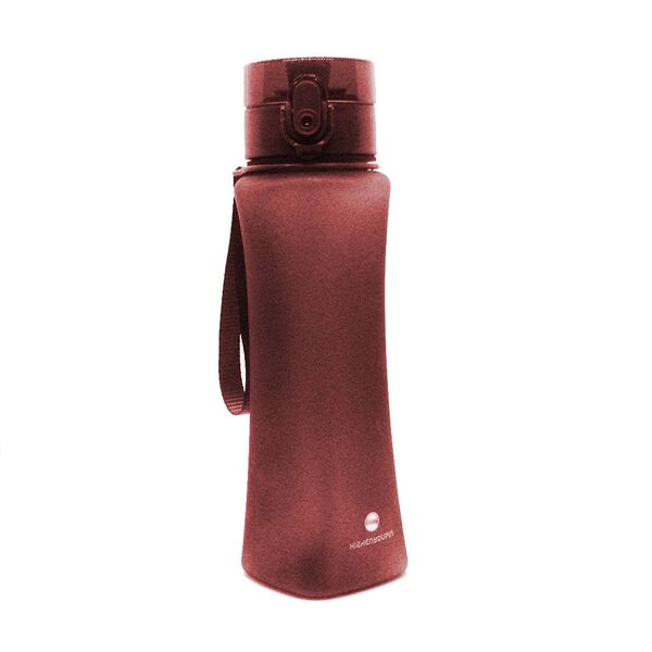 Garrafa Squeeze Trava 600ml Vermelho Alça Bico De Silicone Be