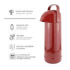 Garrafa Térmica 1 Litro Ampola De Vidro Vermelho Magic Pump T