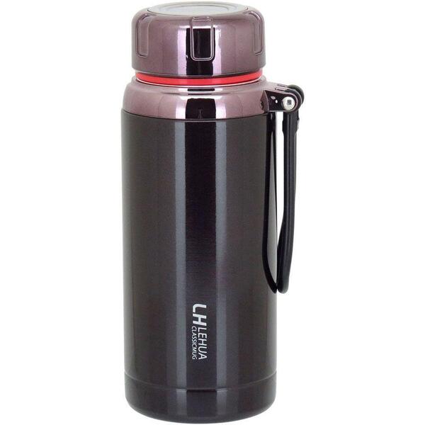 Garrafa Térmica 600ml Inox Preto Parede Dupla Para Viagem