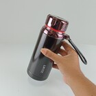 Garrafa Térmica 600ml Inox Preto Parede Dupla Para Viagem