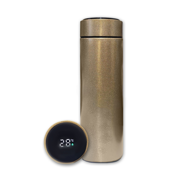 Garrafa Térmica Aço Inox Com Termômetro Digital Led 500ml Dou
