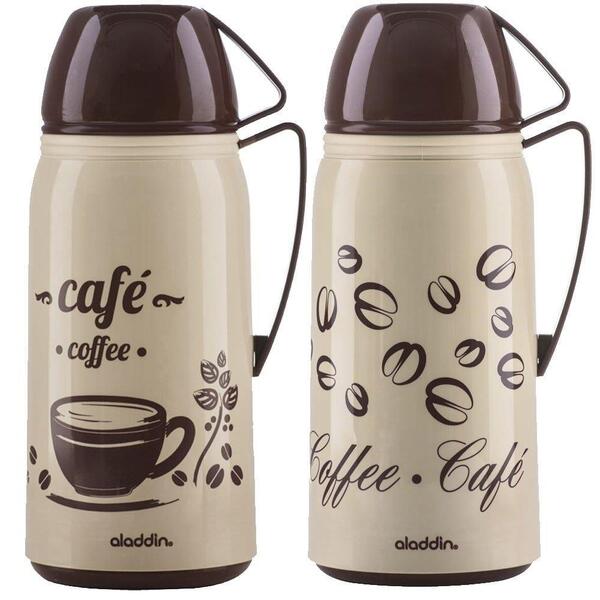 Garrafa Térmica Aladdin Coffee Line 1l Rosca Decorada Terra