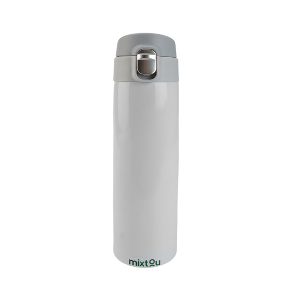 Garrafa Térmica Branca 480ml Água Suco Café Aço Inox