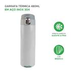 Garrafa Térmica Branca 480ml Água Suco Café Aço Inox