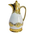 Garrafa Térmica Café Chá Luxo Branca E Dourado Partna 4177