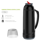 Garrafa Térmica Com Bico Soprano Cristal 1 Litro Tampa Café M