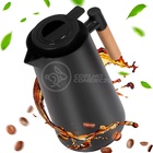 Garrafa Térmica De 1l Preta Com Display Led E Cabo De Madeira