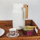 Garrafa Térmica De Café Lyor - Branca Cabo Madeira (1l)