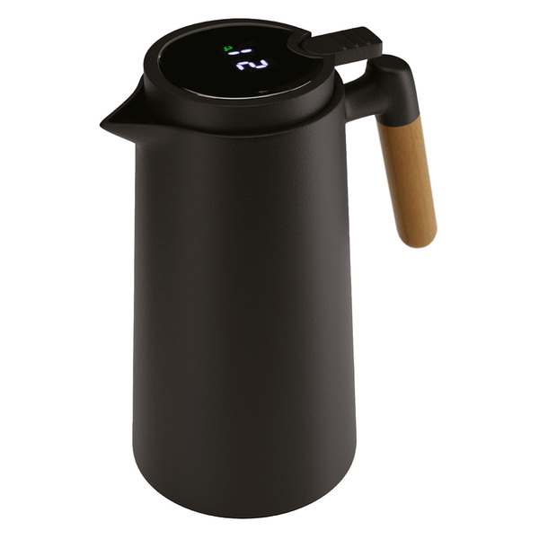 Garrafa Térmica De Plástico Preta Com Termômetro 1l 2875 Lyor