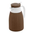 Garrafa Térmica De Plástico Rattan Marrom Escuro 1l