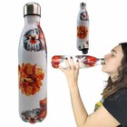 Garrafa Termica Estampada Flores 750 Ml Academia Aula Treino