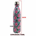 Garrafa Termica Estampada Flores 750 Ml Inox Squeeze Treino A