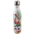 Garrafa Termica Estampada Flores Flamingo Inox 500ml Dia A Di