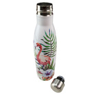 Garrafa Termica Estampada Flores Flamingo Inox 500ml Dia A Di