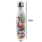Garrafa Termica Estampada Flores Flamingo Inox 500ml Dia A Di
