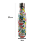 Garrafa Termica Estampada Flores Frutas Aço Inox Floral Flori