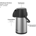 Garrafa Termica Excelence 2 2l Inox/preto Soprano 09510.1300.