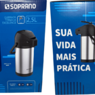 Garrafa Termica Excelence 2 2l Inox/preto Soprano 09510.1300.