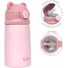 Garrafa Termica Infantil Com Canudo Ursinho 320ml Buba - Rosa