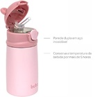 Garrafa Termica Infantil Com Canudo Ursinho 320ml Buba - Rosa
