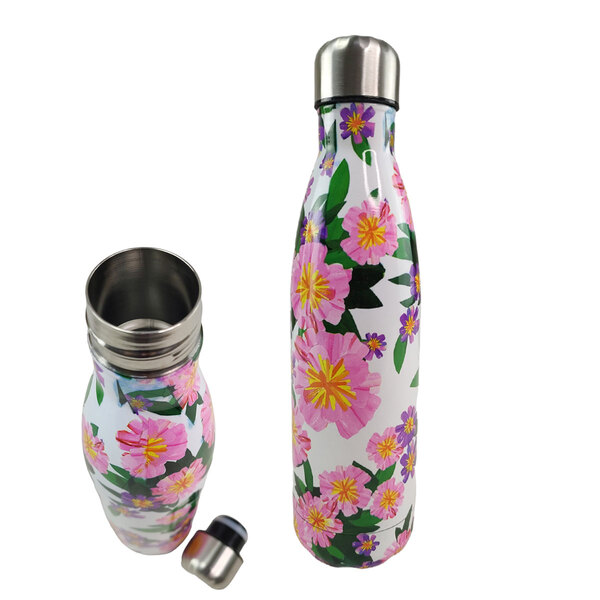 Garrafa Termica Inox 500ml Estampada Floral Flores Florido Tr