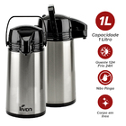Garrafa Térmica Inox Bomba De Pressão 1l Com Alça