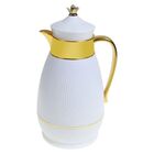Garrafa Térmica Luxor Branca Com Dourado 1 Litro - Art House