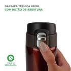 Garrafa Térmica Marrom 480ml Água Suco Café Aço Inox